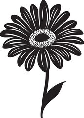 Radiant Beauty Gerbera Daisy Icon Inspiration Floral Majesty Gerbera Daisy Emblem in Vector