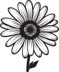 Flower Fusion Gerbera Daisy Vector Emblem Sunny Petals Gerbera Daisy Icon Design