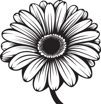 Color Cascade Gerbera Daisy Vector Icon Blossom Brilliance Gerbera Daisy Logo in Vector