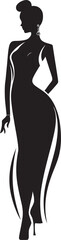 Radiant Elegance Glamorous Lady Icon Emblem Chic Chic Woman Vector Emblem Design