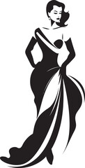 Posh Persona Glamorous Lady Vector Emblem Chic Charm Vector Logo Design of Stylish Woman