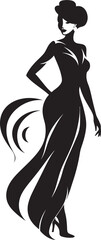Fashionista Flair Stylish Woman Icon in Vector Glamour Galore Vector Logo of Glamorous Lady