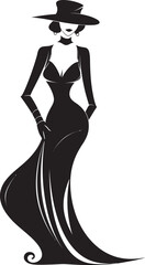 Elegance Exemplified Woman Vector Icon Classy Chic Glamorous Lady Emblem