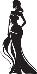 Elegant Empowerment Glamorous Lady Icon Chic Confidence Woman Icon in Vector