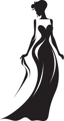 Fashion Icon Lady Icon in Vector Elegant Essence Glamorous Woman Logo