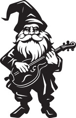Magical Melodies Vector Logo of Gnome with Violin Fantasy Serenade Gnome with Violin Emblem