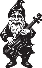 Pixie Performance Gnome with Violin Emblem Design Natures Overture Vector Logo Design with Gnome and Violin
