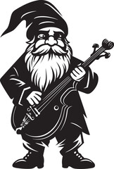 Sylvan Strings Gnome Playing Violin Icon in Vector Melodic Magic Vector Logo Design with Gnome and Violin