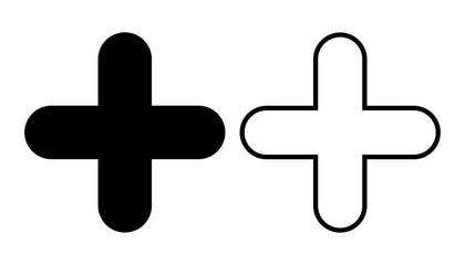 Fototapeta premium Plus Icon set. Add plus icon