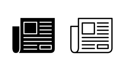 Newspaper icon set. news paper vector sign