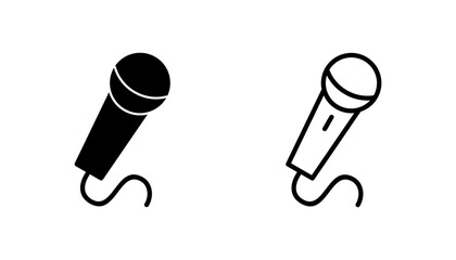 Microphone icon set. karaoke icon vector