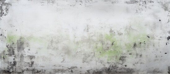 An abstract painting featuring vibrant strokes of white and green paint on a textured background, creating a dynamic and modern composition.