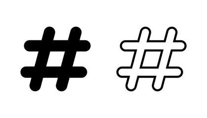 Fototapeta premium Hashtag icon set. hashtag symbol