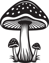 Fungi Fusion Vector Logo Design with Mushroom Icon Mycelium Marvel Mushroom Emblem in Vector