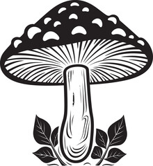 Fungal Fantasy Mushroom Symbol in Vector Mycelium Medley Vector Mushroom Logo Design