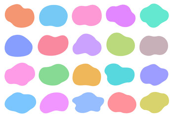 抽象的な形のフレーム　素材　セット　シンプル　見出し　あしらい　飾り枠　囲み　タイトル　丸