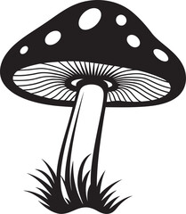 Earths Euphoria Mushroom Symbol in Vector Fungal Fables Vector Mushroom Logo Design