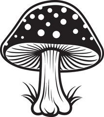Fungal Fantasy Mushroom Emblem in Vector Forest Fragrance Vector Logo Design with Mushrooms