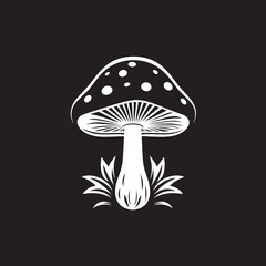 Organic Oasis Mushroom Emblem in Vector Fungal Fantasia Vector Logo Design with Mushrooms
