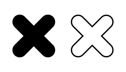 Obraz premium Close icon set. Delete icon vector. cross sign