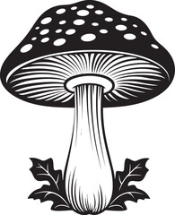 Natures Nurture Vector Logo Design with Mushrooms Botanical Beauty Mushroom Icon
