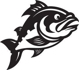 Stream Symphony Fish Icon in Vector Design Ripple Rhythms Vector Logo Design with River Fish