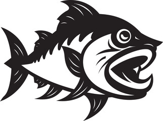 Flowing Finery Vector River Fish Logo Serene Stream Fish Emblem in Vector Design