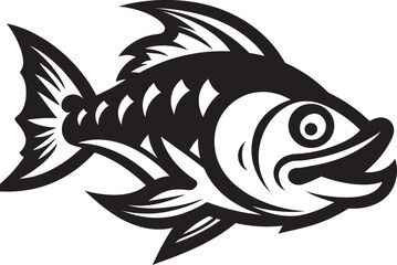 Ripple Rhythms Vector Logo Design with River Fish Flowing Fins River Fish Icon in Vector