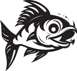 Ripple Reflections Vector Logo of River Fish Serene Swimmers Fish Icon in Vector