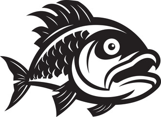 Ripple Radiance River Fish Icon in Vector Flowing Finery Vector Logo of River Fish