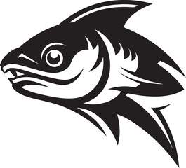 Current Charm River Fish Icon in Vector Waterway Wonders Fish Emblem in Vector Design