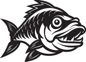 Serene Swimmers Fish Icon in Vector Tranquil Tributaries Vector Logo Design with River Fish