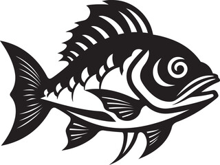 Stream Symphony Fish Icon in Vector Design Ripple Rhythms Vector Logo Design with River Fish