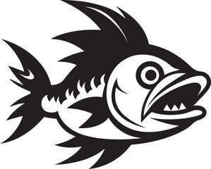 Serene Stream Fish Emblem in Vector Design Aquatic Aura Vector Logo Design with River Fish