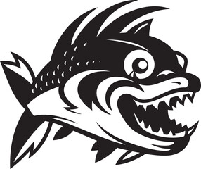 River Reverie Fish Emblem in Vector Design Ripple Reflections Vector Logo of River Fish
