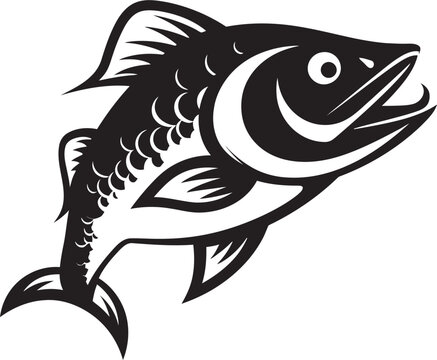 Aquatic Aura Fish Emblem in Vector River Reverence Vector Logo Design with River Fish