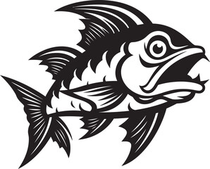 Aquatic Aura Fish Icon Vector River Reverie River Fish Emblem Vector