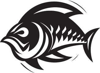 Stream Serenity Fish Icon Vector Waterway Wonders River Fish Emblem Vector