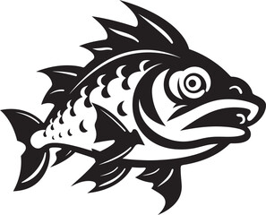Obraz premium Ripple Reflections River Fish Emblem Vector Serene Swimmers Vector Fish Logo