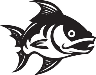 Serene Swimmers Vector Fish Logo Freshwater Finesse Fish Icon Vector