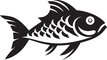 Flowing Finery River Fish Emblem Vector Aquatic Aura Vector Fish Logo