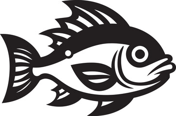 Stream Symphony River Fish Emblem Vector Tranquil Tributaries Vector Fish Logo