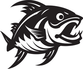 Tranquil Tributaries Vector Fish Logo Ripple Rhythms Fish Icon Vector