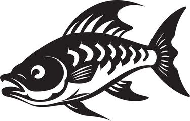 Current Cadence Vector River Fish Logo Freshwater Fantasy Fish Emblem in Vector