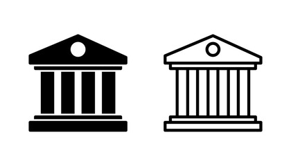 Bank icon set. bank vector icon, museum, university