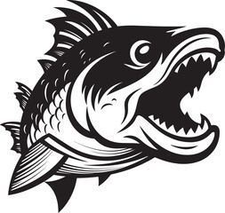 River Reverie Fish Icon Vector Serene Stream River Fish Emblem Vector