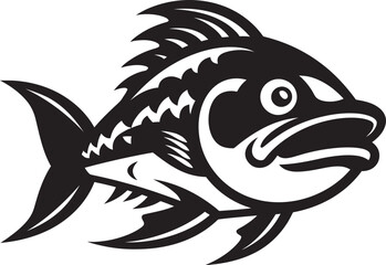 Tranquil Tributaries Fish Icon Vector Freshwater Finesse River Fish Emblem Vector
