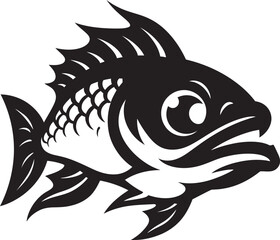 Marine Melodies River Fish Icon in Vector Cascade Crescendo Vector River Fish Logo