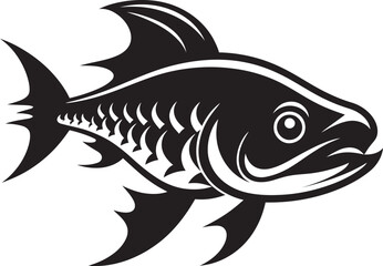 Flowing Finale Fish Emblem in Vector Aquatic Artistry Vector Logo Design with River Fish