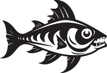 Rapids Rhythm Vector River Fish Logo Flowing Finale Fish Emblem in Vector